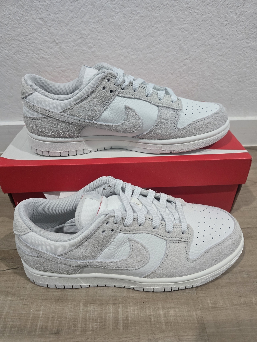 Nike Women's Dunk Low-Top Summit  White and Light Gray Sneaker